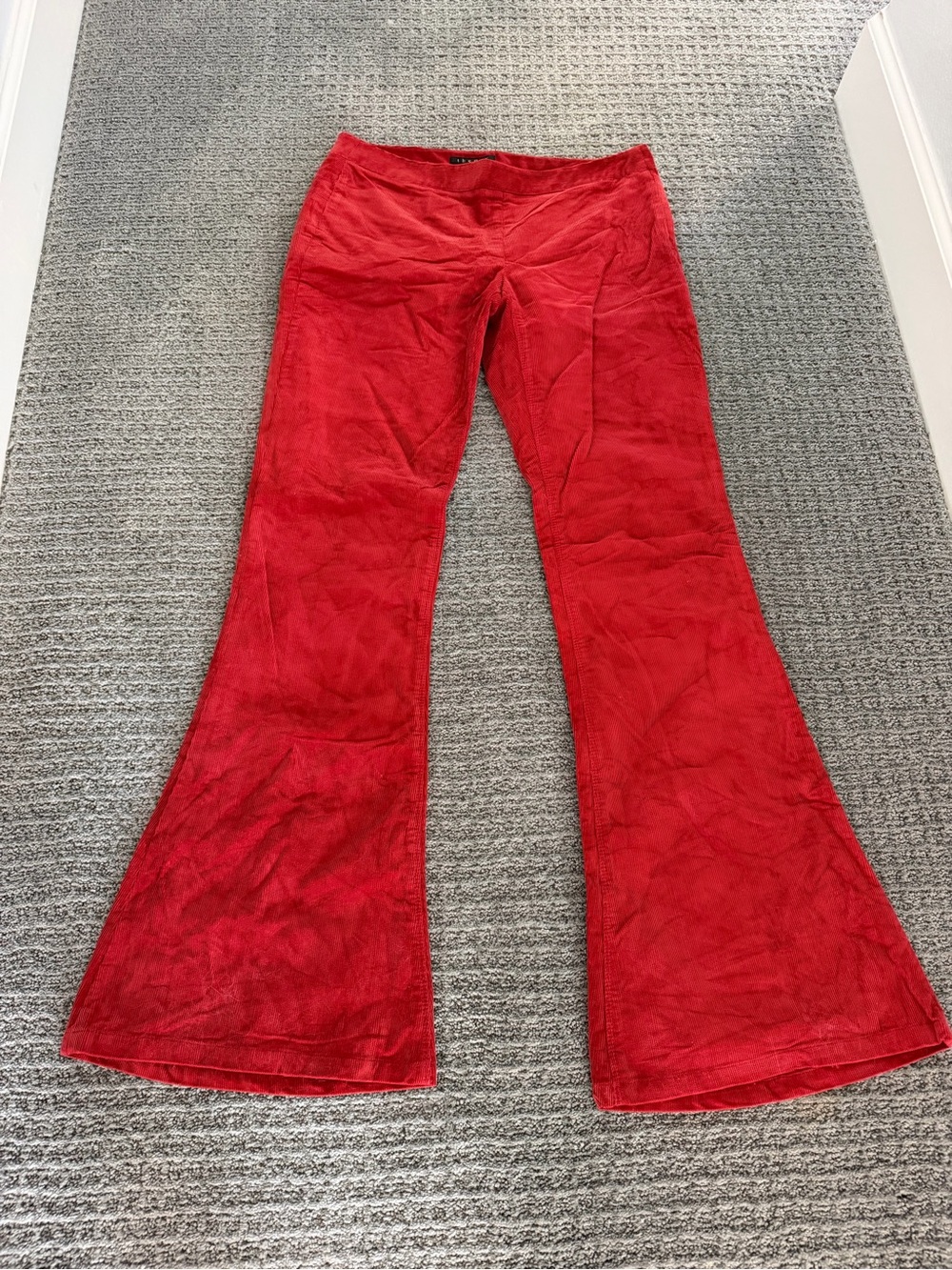 Theory Red Corduroy Flare Jeans - Wide Leg